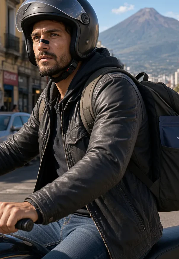 Tira nasal VENTUS en moto, de día
